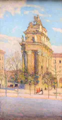 Liberty Square by Angelo Torchi, Signature lower right., offered May 2025