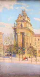 Angelo Torchi, Liberty Square, Signature lower right.