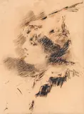 Luigi Conconi, Face, Initials lower left. On the back: on the closing cardboard Label Studio Dipinti del XIX sec