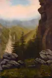 Filippo Carcano, Mountain landscape, Signature lower right.
