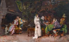 Francesco Vinea, Internal, 1884, Signature and date lower left. On the back: declaration of authenticity by Guido Guidi.