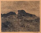 Mario Puccini, Bridge, 1912, Signature and date lower right. The drawing is a study for the opera "Sul ponte al tramonto" and "Stormy