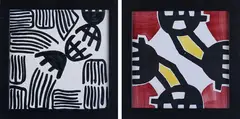 Black - Surface CP872/A by Giuseppe Capogrossi, The tile is part of the production carried out for the flooring of a Roman professional, offered Apr 2025