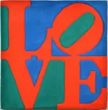 Robert Indiana, Classic Love, 2007, Sul verso: etichetta Exclusive Edition for Galerie-f.
