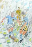 Football game by Uberto Bonetti, Signature lower right., offered Apr 2025