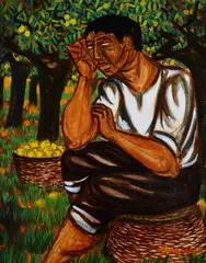 Lemon growers by Giuseppe Migneco, 1959, offered Apr 2025