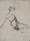 Seated figure by Ottone Rosai, Signature lower right. Bibliography:, offered Apr 2025