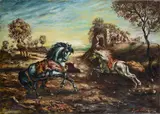 Horses with ruins by Giorgio de Chirico, offered Apr 2025