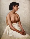 Antonio Ambrogio Alciati, Naked, Signature lower right.