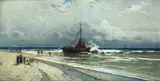 Hermann David Salomon Corrodi, Boats on the shore