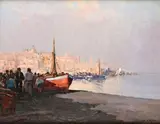 Nicolas De Corsi, Port, 1924, Signature and date lower right.