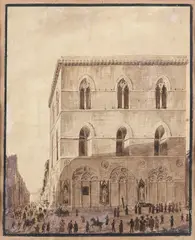 Orsanmichele by Odoardo Borrani, Signature lower right., offered Apr 2025