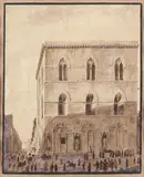 Odoardo Borrani, Orsanmichele, Signature lower right.
