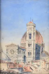 Cathedral by Odoardo Borrani, 1871, Signature and date lower left., offered Apr 2025