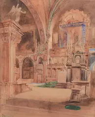 Interior of a church by Odoardo Borrani, offered Apr 2025