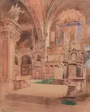 Odoardo Borrani, Interior of a church