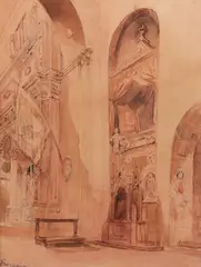 Odoardo Borrani, Interior of a church