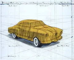Wrapped Automobile Project for 1950 Studebaker Champion, Series 9G Coupé by Christo, 2015, offered Feb 2025