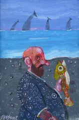 Uomo sulla spiaggia by Antonio Possenti, offered Feb 2025