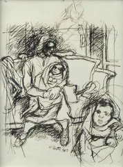 Studio per madre con figlio by Vinicio Berti, 1945, offered Feb 2025