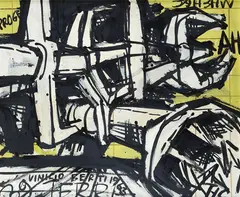 Progetto A H by Vinicio Berti, 1963, acrylic on canvas, offered Feb 2025