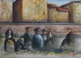 Ottone Rosai, Omini in riva all'Arno (Omini in riposo)