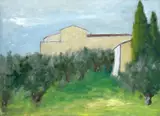 Ottone Rosai, Paesaggio, 1955, Sul verso: etichetta e timbri eredità Rosai. Bibliografia: