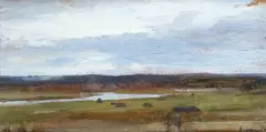 Campagna con stagno by Nikolaï Alexandrov Sokolov, 1873, offered Feb 2025
