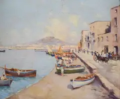 Carlo Brancaccio, Napoli da San Giovanni, 1911, sul verso: a pencil "Carlo Brancaccio