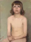 Nerina Simi, Nudo di bambina seduta con mani giunte