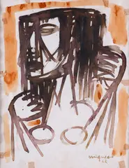 Figura by Giuseppe Migneco, 1962, offered Dec 2024