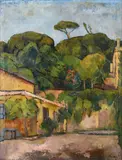 Orfeo Tamburi, Road with trees and houses