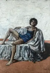 Alberto Sughi, Seated woman, Signature lower right.
