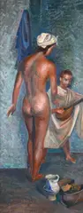 Female nude with cupid by Mario Tozzi, 1945, Signature lower left. Bibliography:, offered Dec 2024
