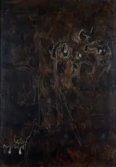 Forest by Gianni Dova, On the reverse: label Galleria d'Arte Bologna, offered Dec 2024