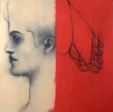 Omar Galliani, All teeth of Saint Apollonia, On the back: signature and title.