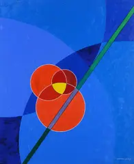 Luigi Veronesi, Composition OR 7, 1987, Signature and date lower right. On the back: signature