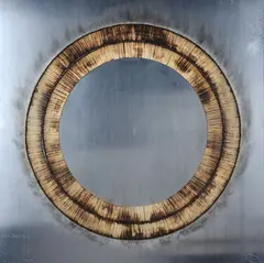 Circular Fire Drawing by Bernard Aubertin, 1973, On the back: Galleria Centro, offered Dec 2024
