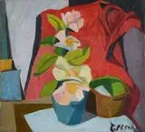 Carla Accardi, Still life with vase of flowers