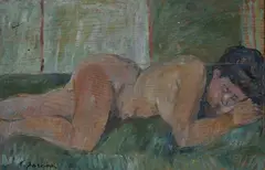 Enzo Faraoni, Reclining Nude (front) / Figure (back)