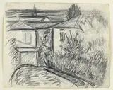 Piero Marussig, Landscape with houses, Signature lower right.