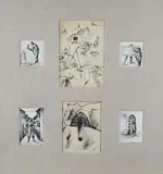 Ottone Rosai, Six drawings, Each drawing is initialed.
