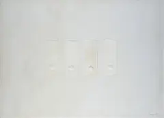 Four white ovals by Turi Simeti, Signature lower right., offered Oct 2024