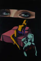 Mark Kostabi, 8 - 13- 04 - Cephalopod, 2006, On the back: title. Author's authentication on photo.