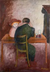 Meeting at the tavern by Ottone Rosai, 1951, offered Oct 2024