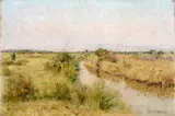 Angiolo Tommasi, Maremma landscape, Signature lower right.