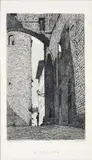 Telemaco Signorini, In Pistoia, 1872, Monogram on the plate at the bottom left; at the bottom of the sides "T. Signorini dis. e inc. - C. Lovera