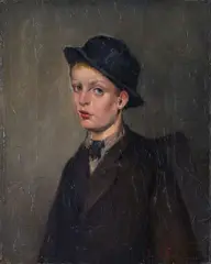 Luigi Nono, Portrait of a young man, Signature lower right.