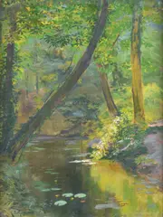 Eugenio Gignous, Stream in the woods