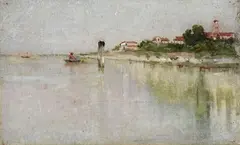 Swamp by Giuseppe Miti Zanetti, Oil on canvas transferred onto cardboard, offered Oct 2024